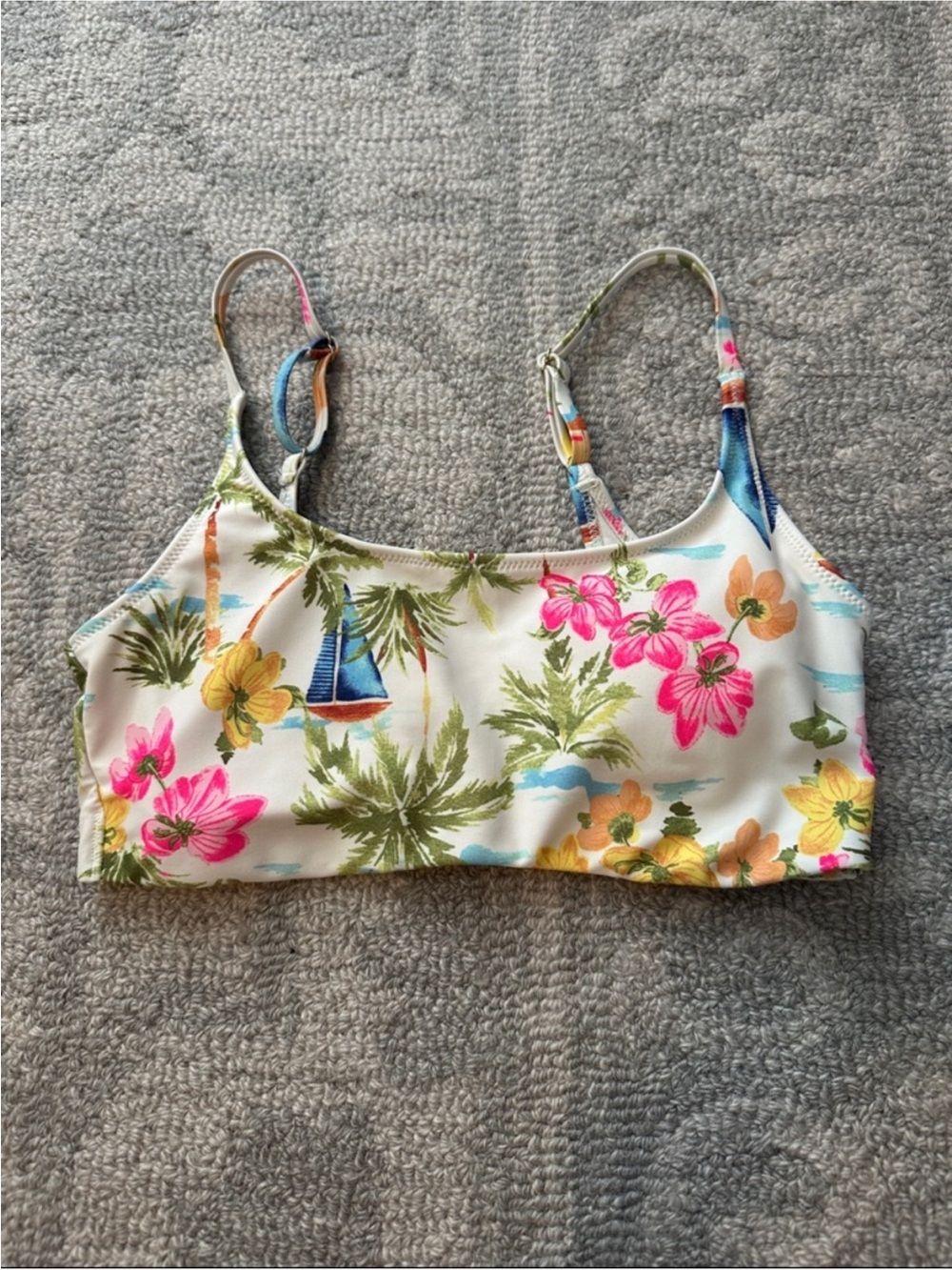 Old Navy Floral Sailboat Scoop Neck Bikini Top | XS